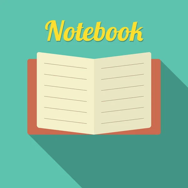 フラット空白のノートブック ベクトル イラスト — Stock vektor