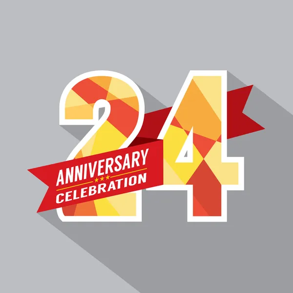 24 anni Anniversario Celebrazione Design — Vettoriale Stock