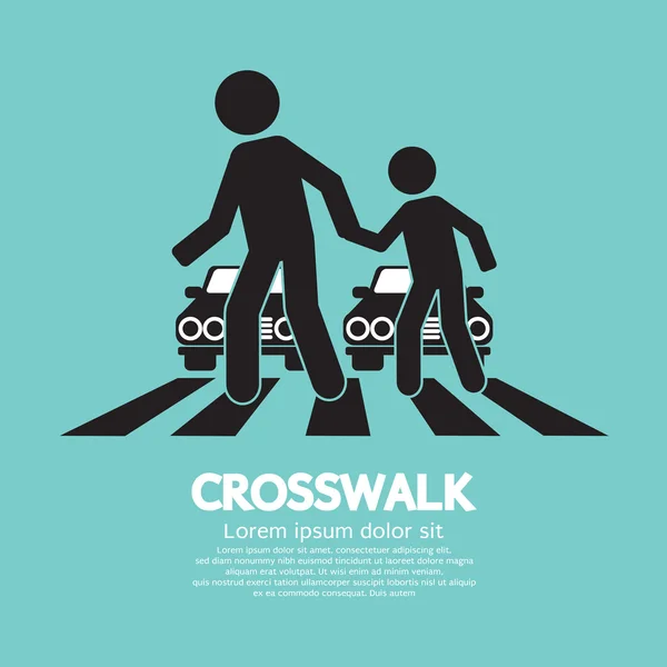 Crosswalk Gráfico Signo Vector Ilustración — Archivo Imágenes Vectoriales