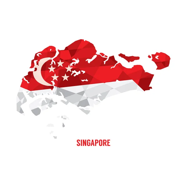Χάρτης της εικονογράφηση φορέας Σιγκαπούρη — Διανυσματικό Αρχείο