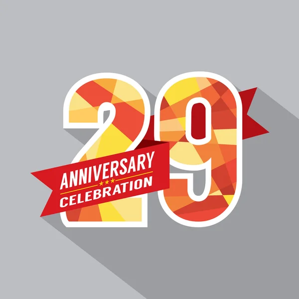 29: e år Anniversary Celebration Design — Stock vektor