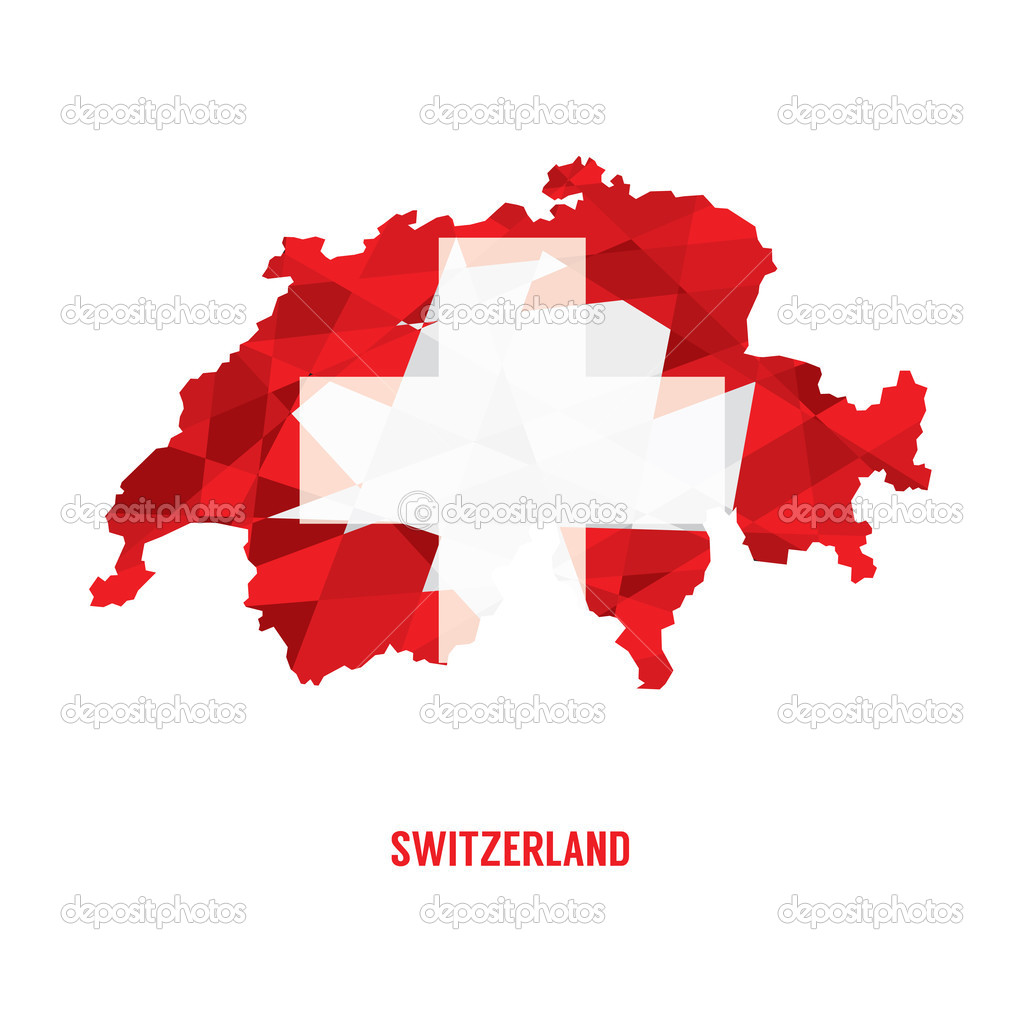 Map of Switzerland Vector Illustration 