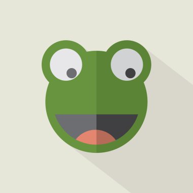 Modern düz tasarım kurbağa simge vektör çizim