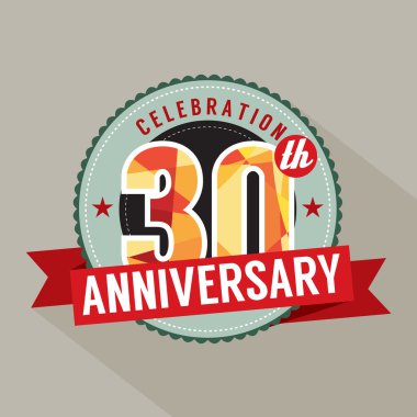 30th Years Anniversary Celebration Design clipart
