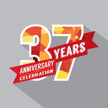 37th Years Anniversary Celebration Design clipart