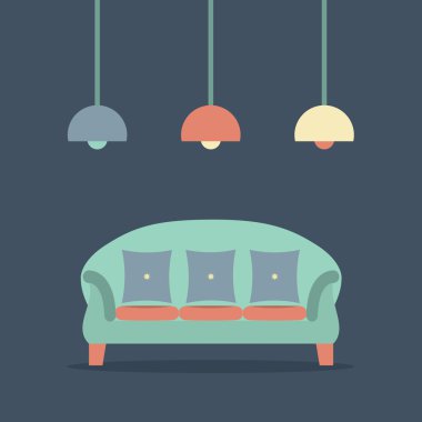 modern tasarım iç kanepe vektör çizim