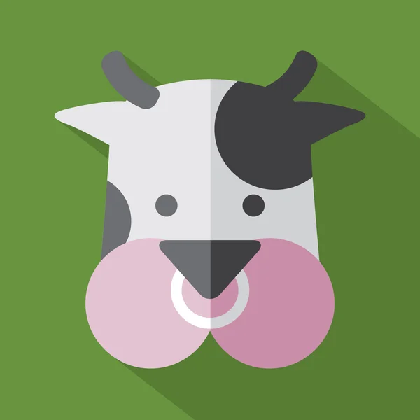 Modern Flat Design Cow Icon Vector Illustration — Stock Vector