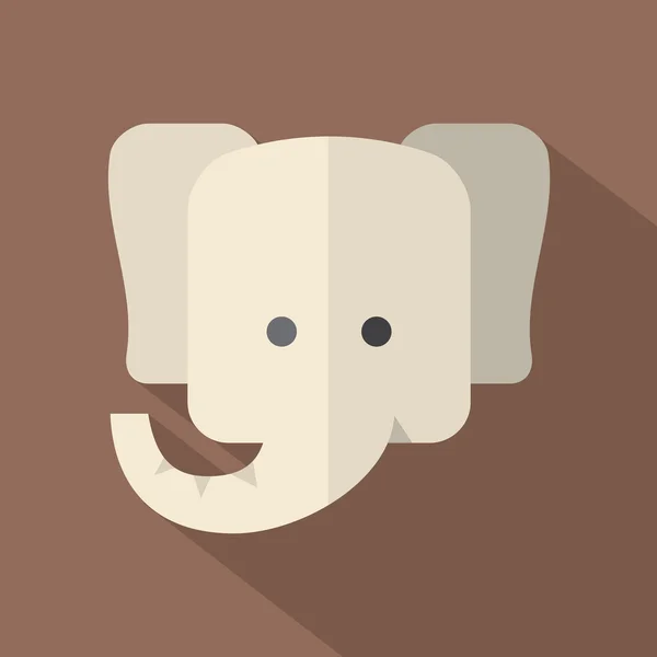 Modern Flat Design Elephant Icon Vector Illustration — Stock Vector