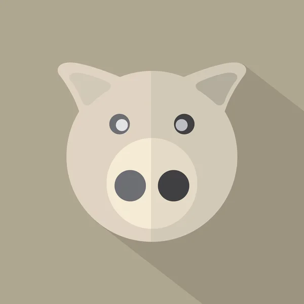Icono de cerdo de diseño plano moderno Ilustración vectorial — Vector de stock