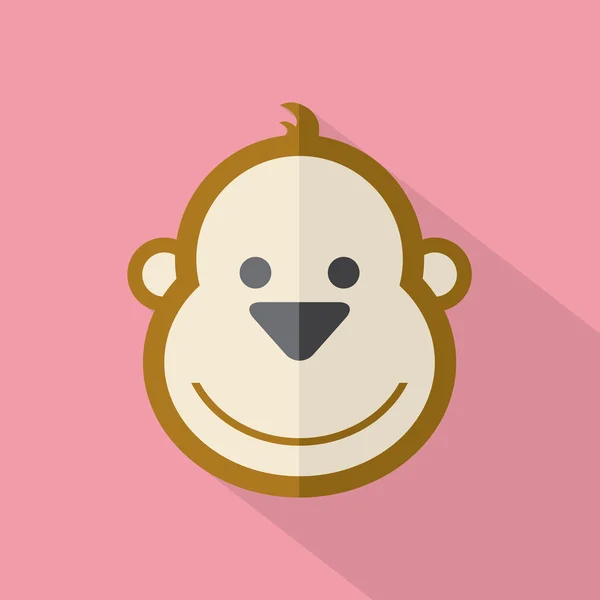 Modern Flat Design Monkey Icon Vector Illustration — Stock Vector