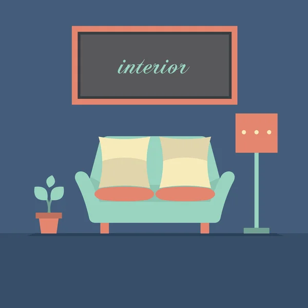 Illustrazione vettoriale del divano moderno di design — Vettoriale Stock