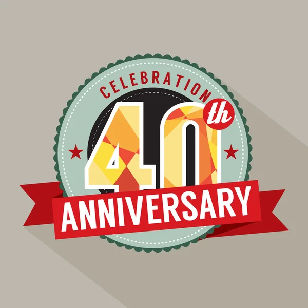 40: e år anniversary celebration design — Stock vektor