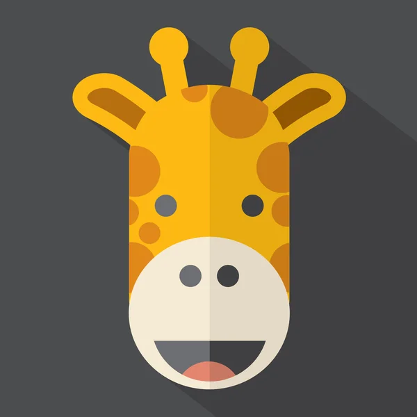 Modern Flat Design Giraffe Icon Vector Illustration — Stock Vector