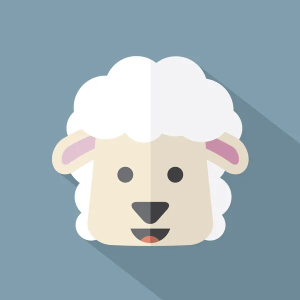 Modern Flat Design Sheep Icon Vector Illustration — Stock Vector
