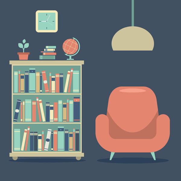 Modern Design Interior Sofa And Book Cabinet 