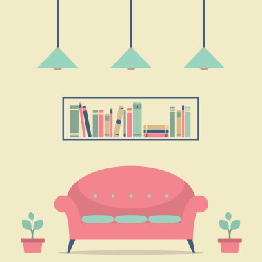 modern tasarım iç sandalye ve bookshelf