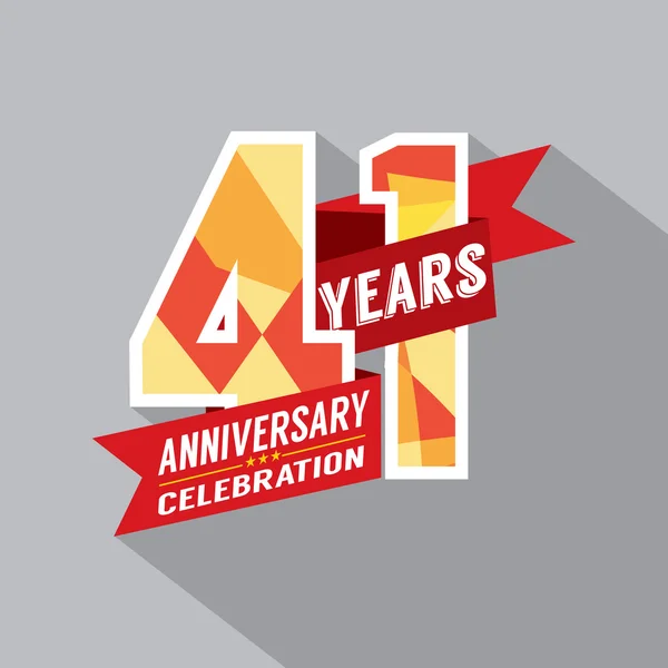 41º Aniversario Celebración Diseño — Vector de stock