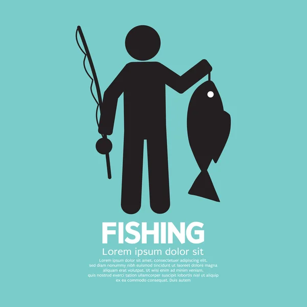 Fishing Graphic Sign Vector Illustration — Stock Vector