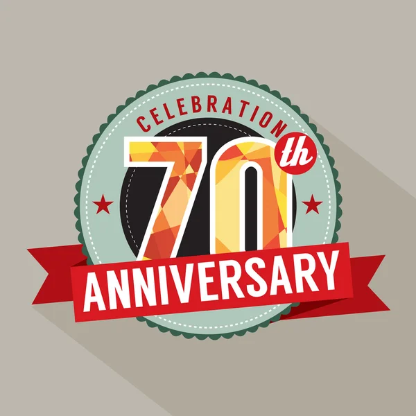70η επέτειο χρόνια γιορτή σχεδιασμού — Διανυσματικό Αρχείο