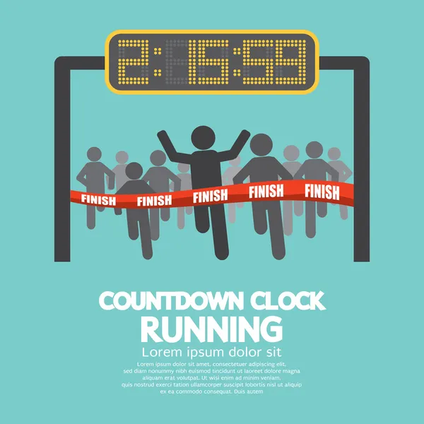 Countdown Clock At Finish Line Vector Illustration — Stock Vector