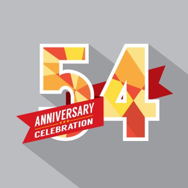 54 yıl yıldönümü kutlama tasarım