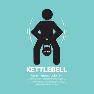 kettlebell fitness egzersiz işareti vektör çizim