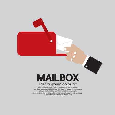 Mailbox Side View Vector Illustration clipart