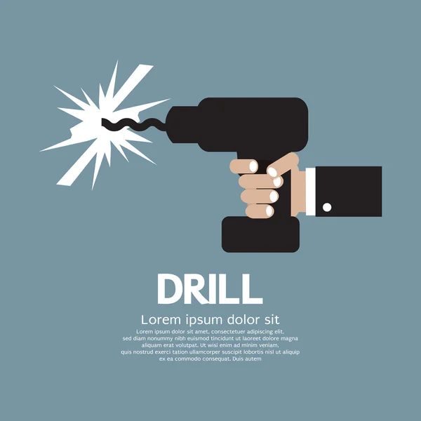 Drill In Hand Vector Illustration — Stock Vector