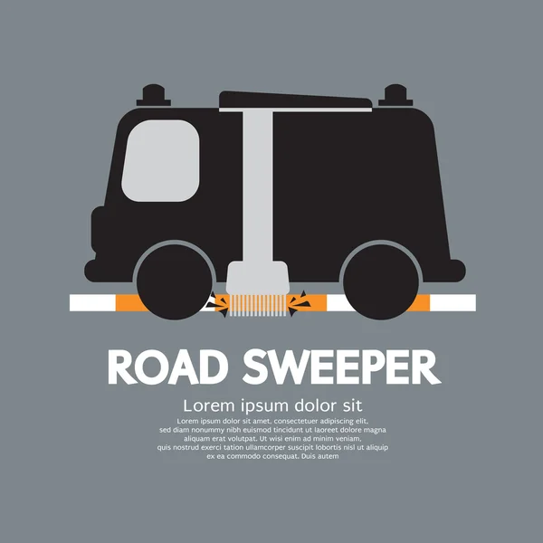 Road Sweeper Car Vector Ilustração —  Vetores de Stock