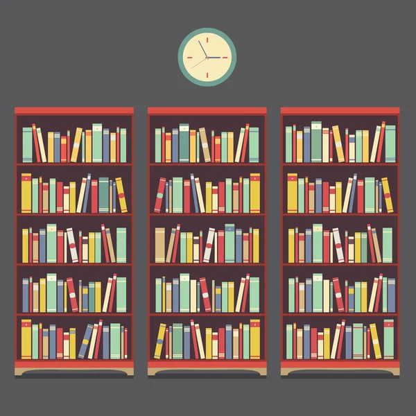 Illustration vectorielle de design vintage de trois bibliothèques — Image vectorielle