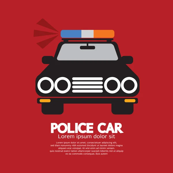 Front View Of Police Car Vector Illustration — Stock Vector