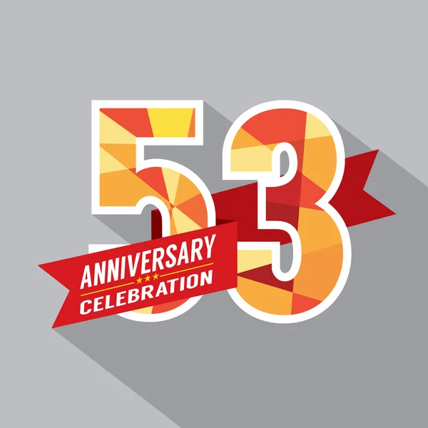 53 yıl yıldönümü kutlama tasarım — Stok Vektör