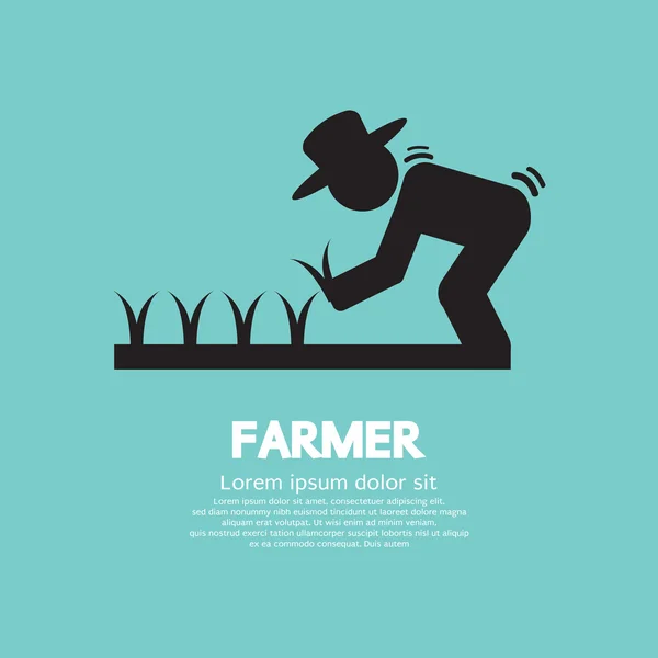 Sinal da Ilustração do Vetor do Agricultor — Vetor de Stock