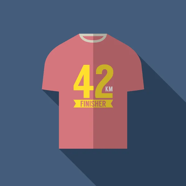 Finisher shirt voor marathon loper vectorillustratie — Stockvector