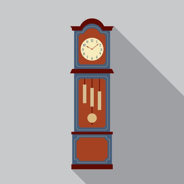 Grandfather Pendulum Clock Vector Illustration — Stock Vector