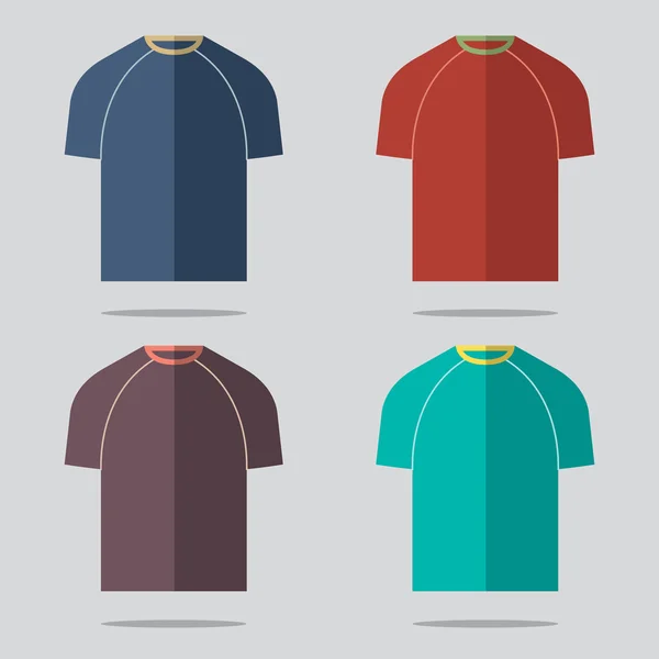 Conjunto de camisetas de diseño plano Vector Illustration — Vector de stock