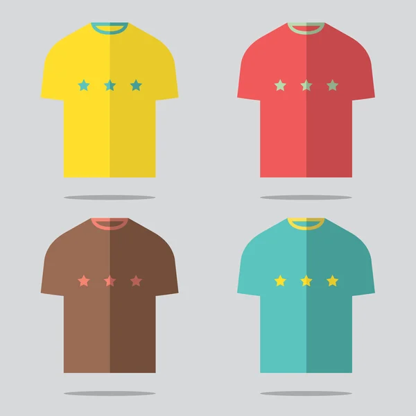 Conjunto de camisetas de diseño plano Vector Illustration — Vector de stock