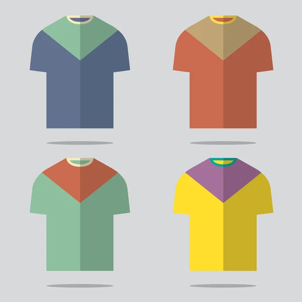 Conjunto de camisetas de diseño plano Vector Illustration — Vector de stock