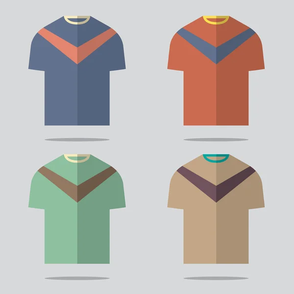 Platte ontwerp t-shirt instellen vectorillustratie — Stockvector