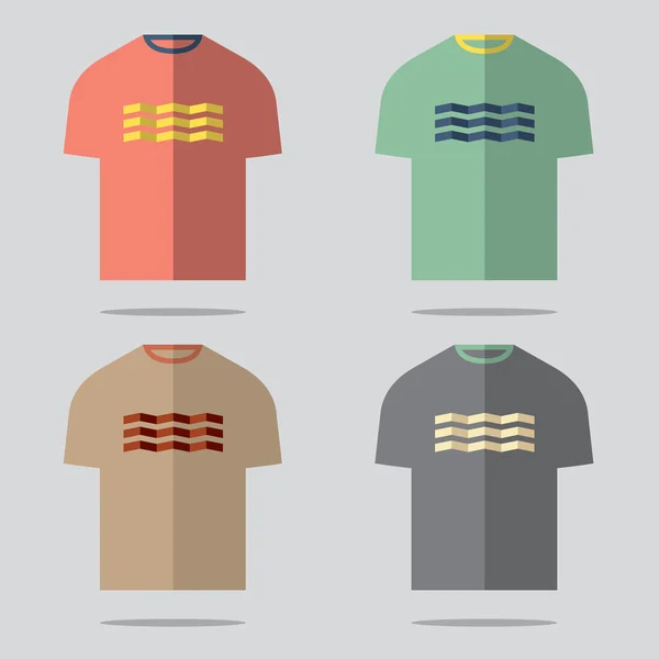 Düz tasarım t-shirt set vektör çizim — Stok Vektör