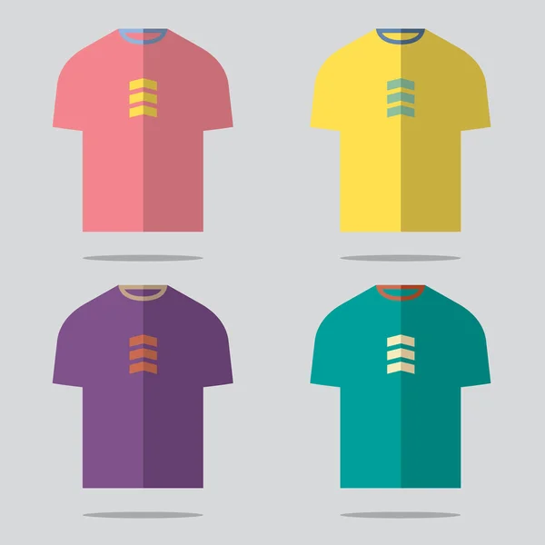Platte ontwerp t-shirt instellen vectorillustratie — Stockvector