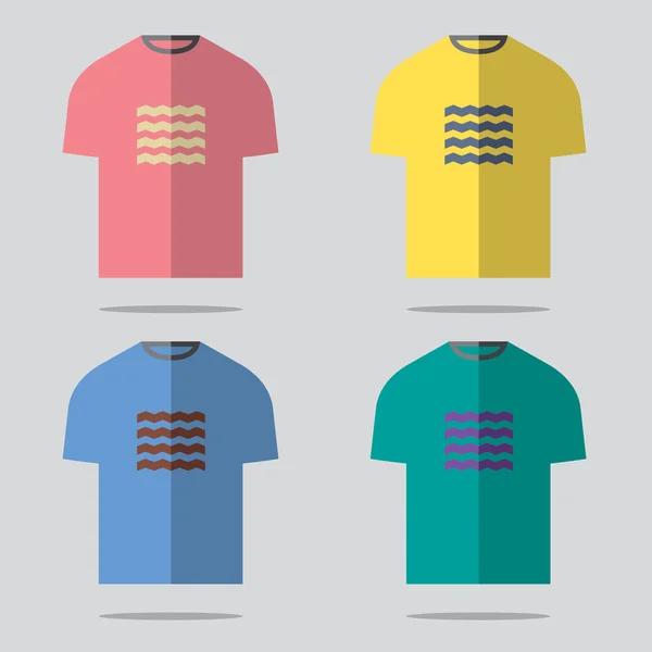 Conjunto de camisetas de diseño plano Vector Illustration — Vector de stock