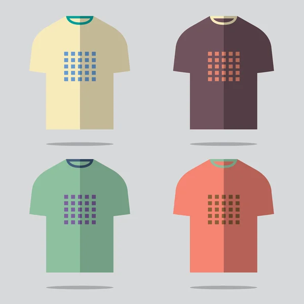 Düz tasarım t-shirt set vektör çizim — Stok Vektör
