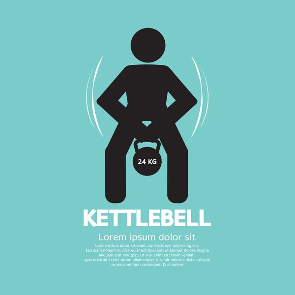 Kettlebell Fitness exercício sinal vetor ilustração — Vetor de Stock