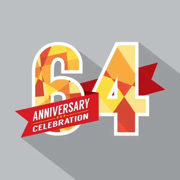 64º Aniversario Celebración Diseño — Vector de stock