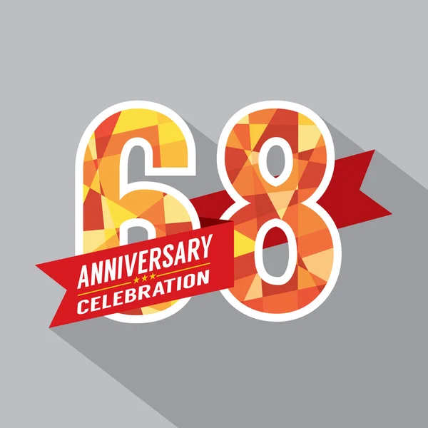 68º Aniversario Celebración Diseño — Vector de stock