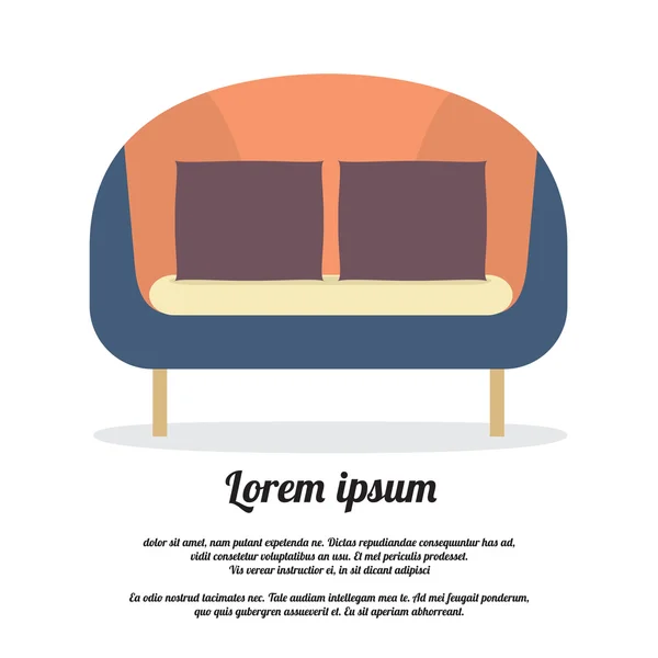 Canapé moderne Style Vintage Illustration vectorielle — Image vectorielle