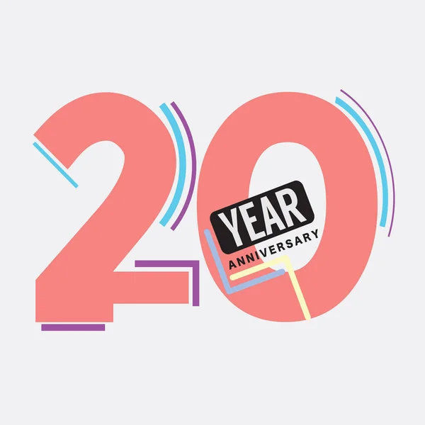 20Th Years Anniversary Logo Birthday Celebration Abstract Design Vector Illustration — 스톡 벡터