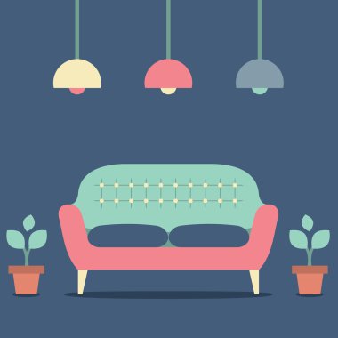 düz tasarım iç vintage kanepe 