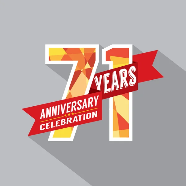 71e jaar verjaardag viering ontwerp — Stockvector
